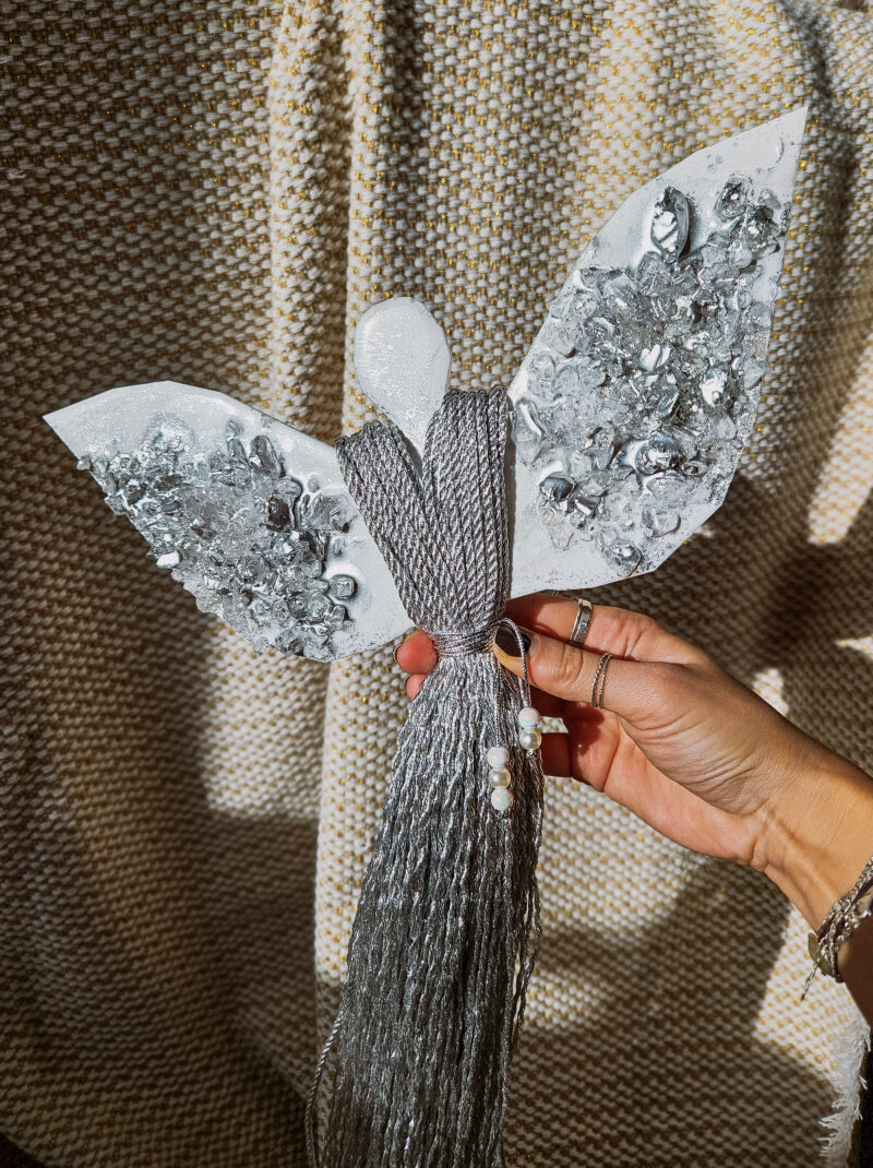 Duży Anioł Biel-Srebro