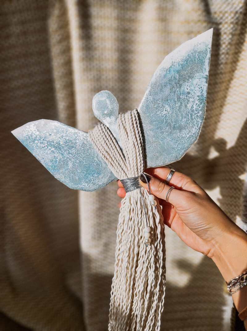 Duży Anioł Srebro-Biel