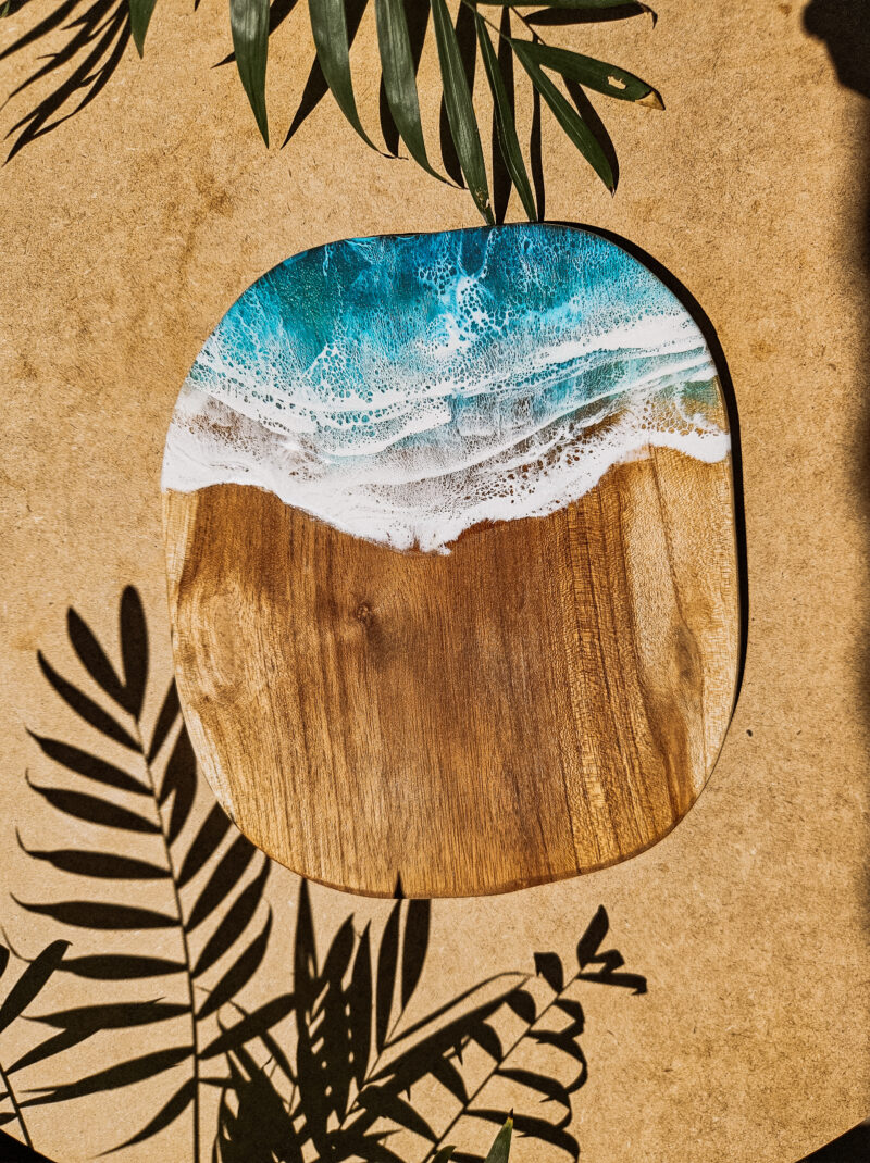 Deska tekowa Turquoise Waves IV