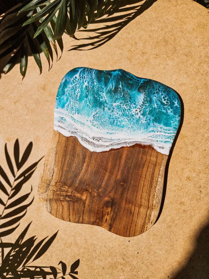 Deska tekowa Turquoise Waves V