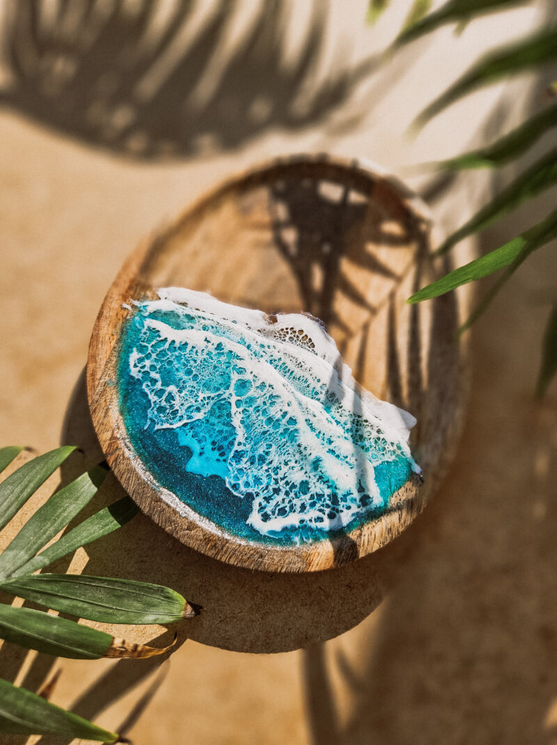 Tacka drewniana Turquoise Waves