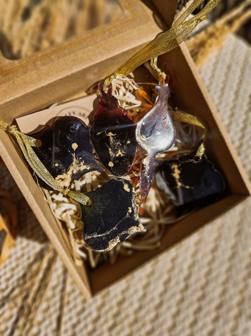 Zestaw 5 zawieszek Brąz-Złoto